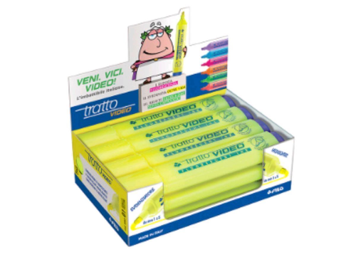 FILA EVIDENZIATORE TRATTO VIDEO GIALLO 12 Pz